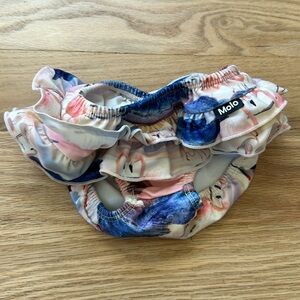 MOLO cute little ruffly baby swim diaper/swimsuit size 9 to 12 months